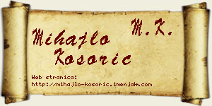 Mihajlo Kosorić vizit kartica